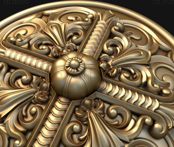 3D model Circle with cross and swirls (STL)